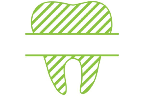 Simplistic Green and White Striped Tooth Icon