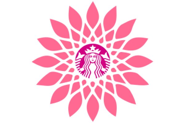 Stylish Starbucks Logo with Pink Flower Design