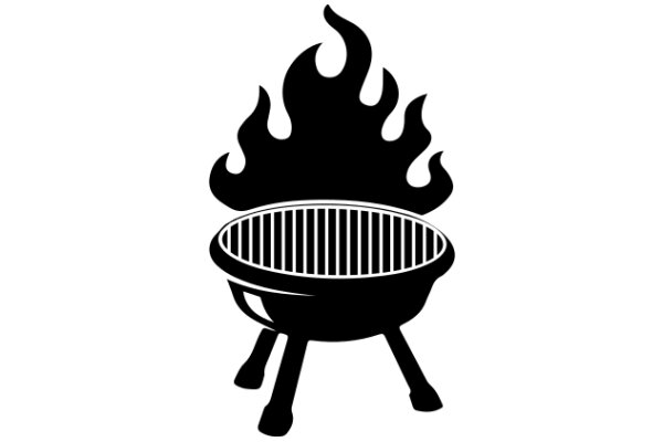 ABarbecue Grill with Flames