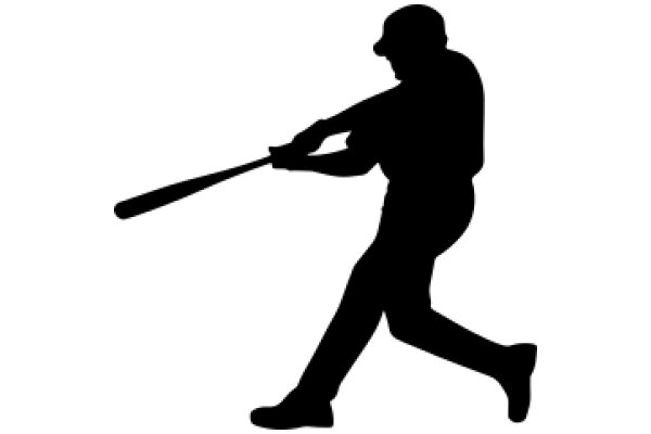 Silhouette of a Baseball Player in Action