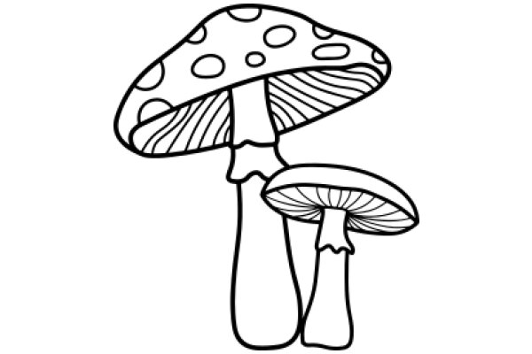 A Whimsical Illustration of a Mushroom and Its Stem