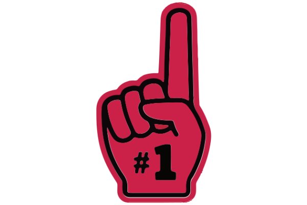 A Solid Red Number One Emoji Against a White Background