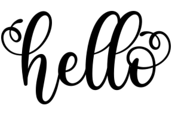 Elegant Black Calligraphy of the Word 'Hello' on a White Background