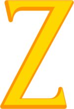 Vibrant Yellow Letter Z on a White Background