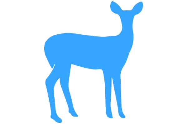 A Blue Deer Silhouette on a White Background