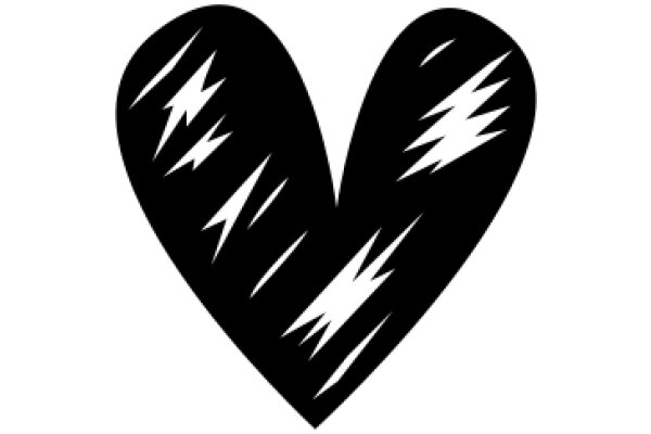 Stylized Heart with Electric Lines Design