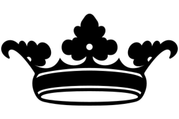 Stylized Black Crown with White Outline