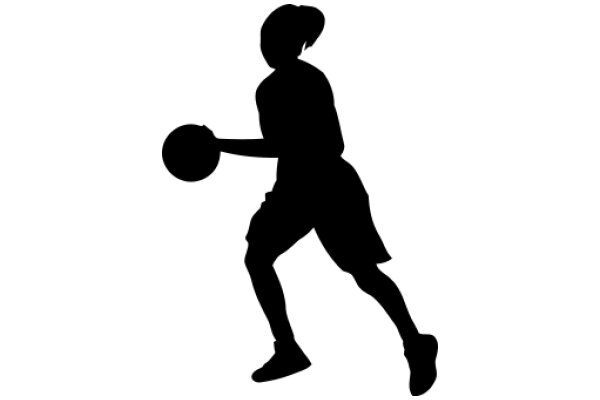 Silhouette of a Basketball Player in Action