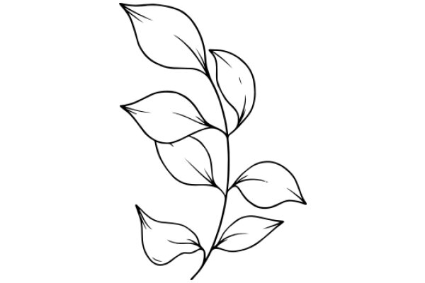 Simplistic Line Drawing of a Plant