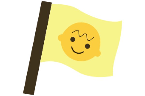 A Smiling Sun Emblem on a Yellow Flag