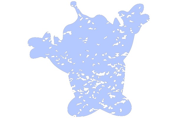 A Whimsical Blue Silhouette of a Character, Stylized with a Textured Pattern