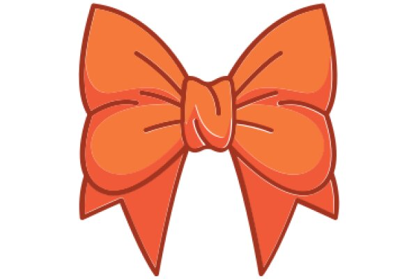 A Vibrant Orange Bow on a White Background