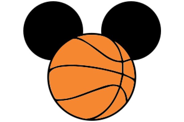 Vibrant Orange Basketball with Black Mickey Mouse Ears