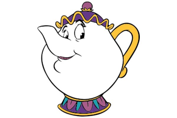 Whimsical Teapot Character: A Colorful and Charming Illustration