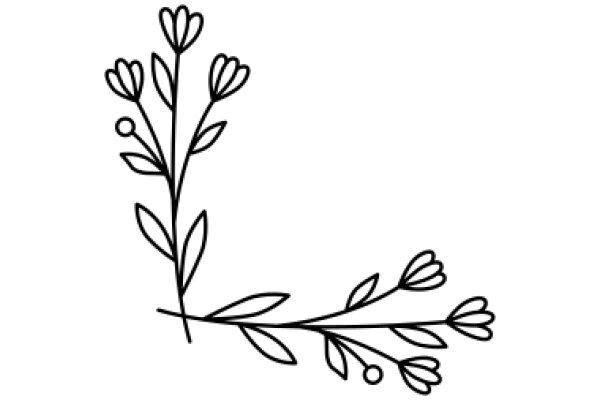 Simplistic Line Drawing of a Flower