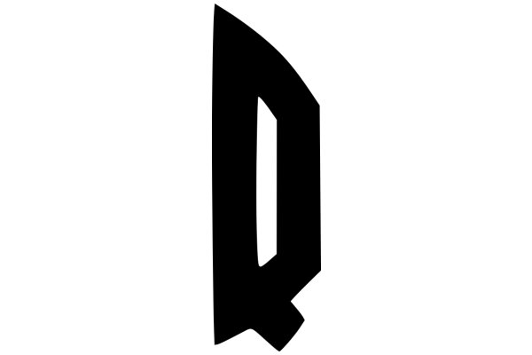 Stylized Black Letter 'Q' on a White Background