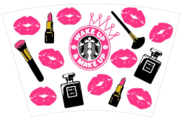 A Playful Display of Starbucks and Makeup Items