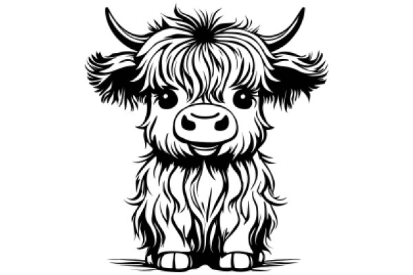 A Stylized Illustration of a Highland Cow