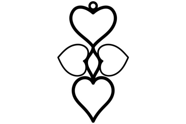 Monochrome Art: A Heart and Flower Design