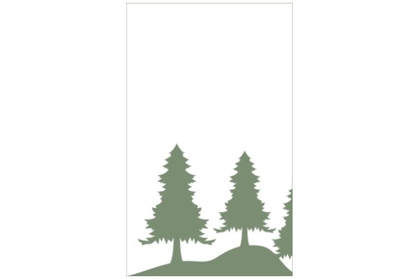 Serene Scenery: A Silhouette of Two Trees and a Hill