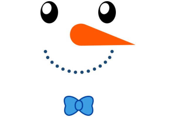 A Whimsical Smile: A Cartoon Character with a Blue Bow and Orange Nose