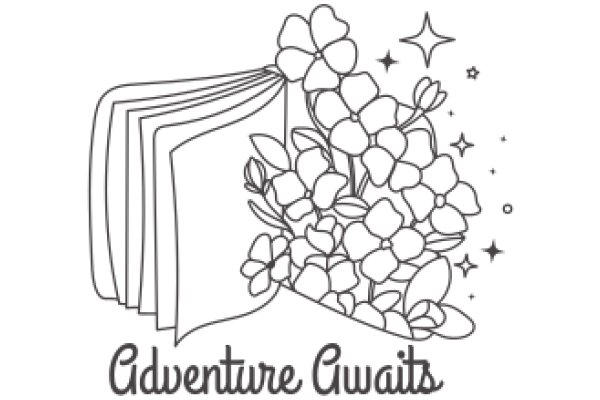 Adventure Awaits: A Whimsical Illustration of a Flower Bouquet with a Surprise Book