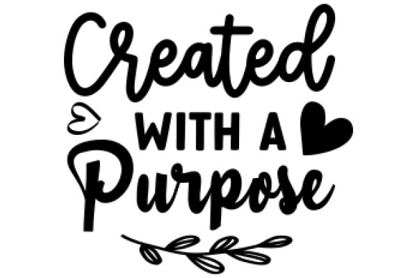 Hand-Drawn Sign: 'Crafted with Love and Purpose'