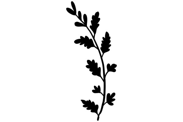 Simplistic Silhouette of a Plant