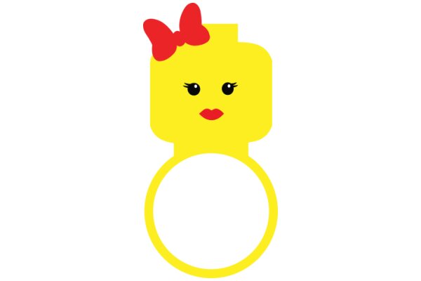 A Yellow Character with a Red Bow and a Ring