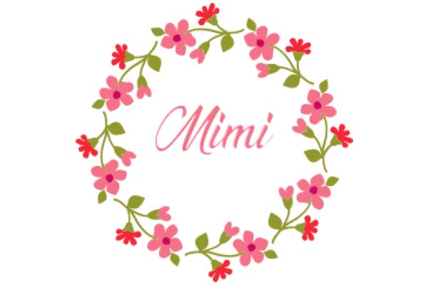 Miniature Bouquet of Pink Flowers with the Word 'Mimi' in the Center