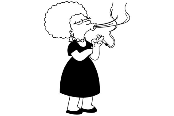 A Cartoon Character with a Cigarette in Her Mouth