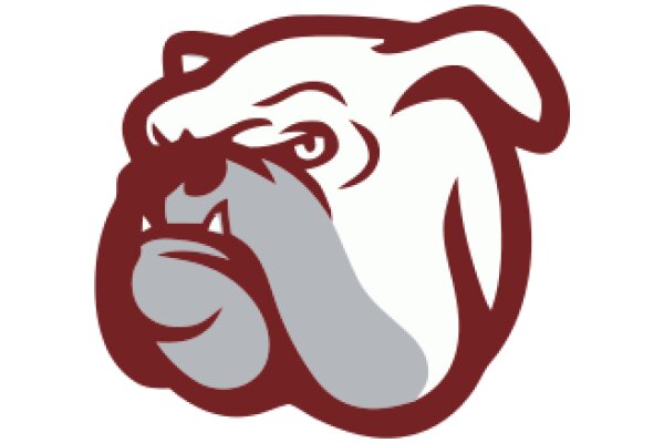 Stylized Bulldog Logo with Red Outline