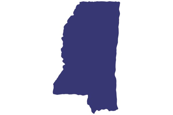 A Vibrant Blue State Silhouette