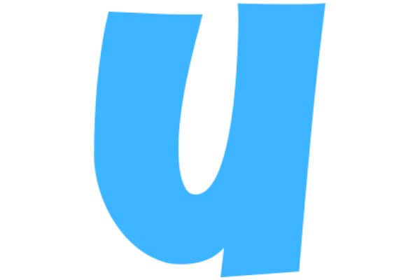 Stylized Blue Letter 'U' on a White Background