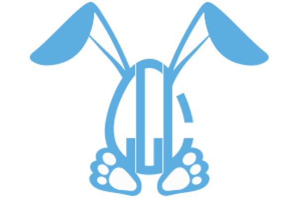 Stylized Blue Easter Bunny Logo