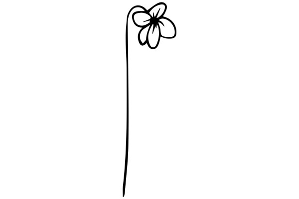 A Simple Line Drawing of a Flower