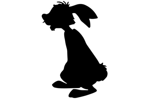 Silhouette of a Cartoon Rabbit