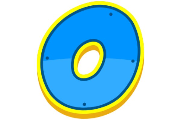 Vibrant Blue and Yellow Circle with a Hole in the Center