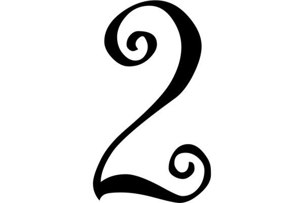 Stylized Number Two with a Swirl Design