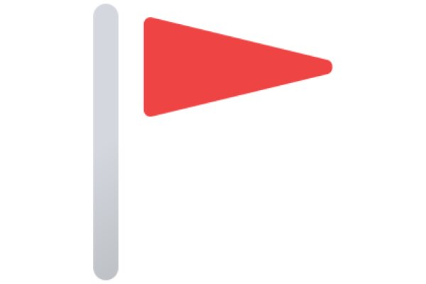 Simplistic Red Flag Icon with a White Pole