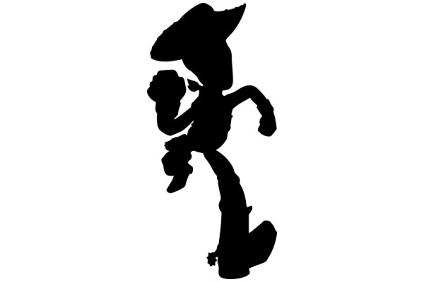 Silhouette of a Cartoon Character with a Hat and a Glove