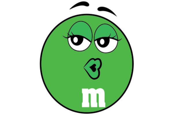 A Whimsical Portrayal of a Green M&M Character