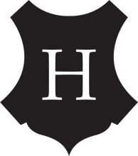 Stylized Black and White Logo of a Letter 'H'