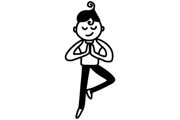 A Cartoon Character in a Meditative Pose, Embracing Peace and Serenity