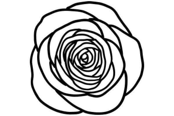 A Simple Line Drawing of a Rose