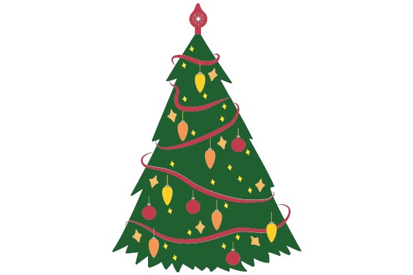 A Festive Christmas Tree Illustration