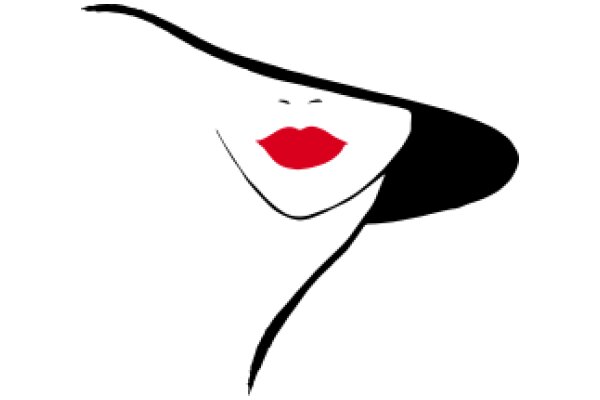 Stylish Silhouette of a Woman's Face with a Red Lipstick