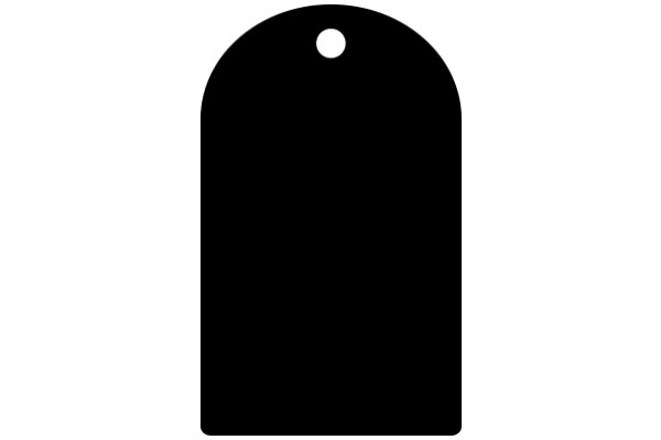 A Solid Black Shape with a Circle at the Top