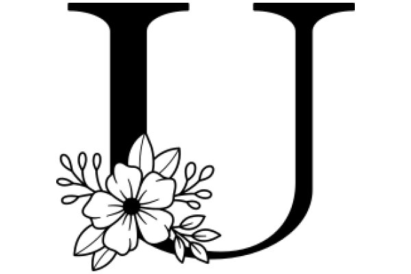 Stylized Letter 'U' with Floral Accent