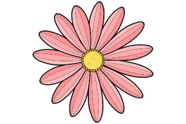 Vibrant Pink Daisy with Yellow Center